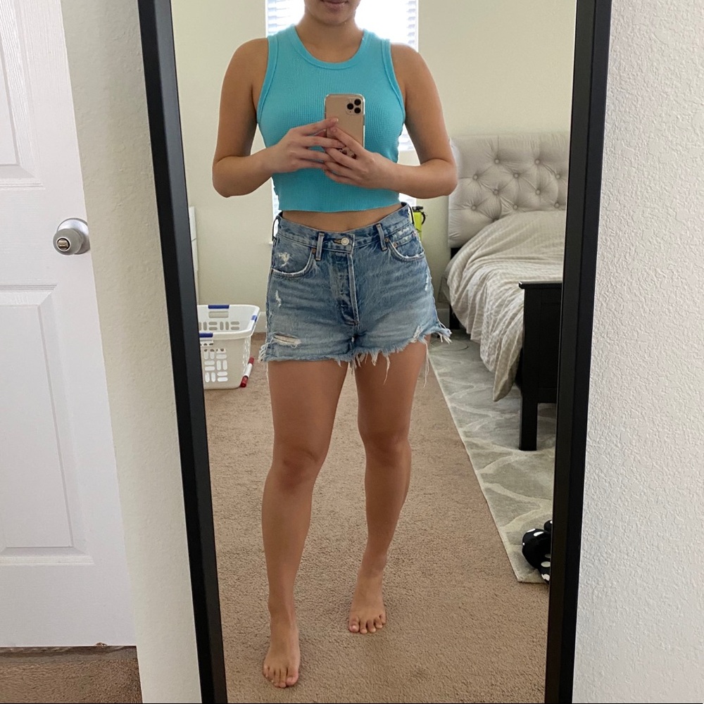 AGOLDE JADEN HIGH-RISE CUTOFF SHORTS 27 SWAPMEET - Picture 6 of 8